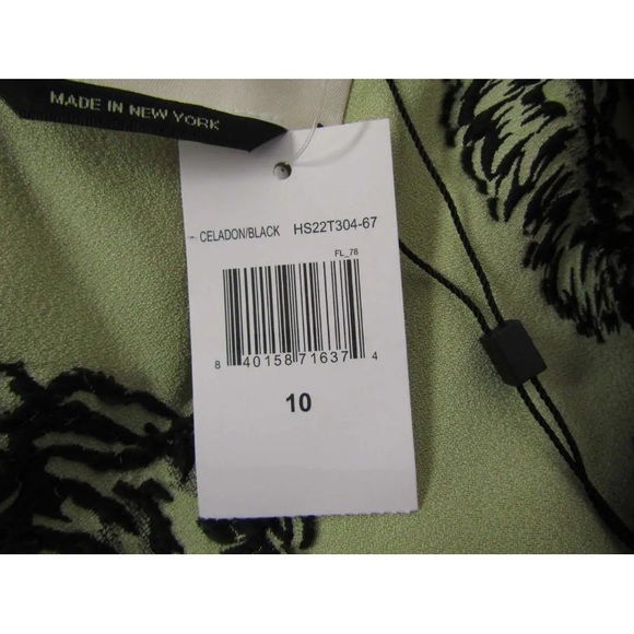 NWT Hellessy Tollin Tiger Graphic animal print Shirt tunic blouse Celadon black - Picture 14 of 16